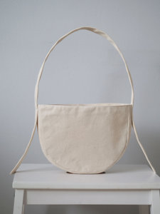 <b>Custom</b> logo Portable Drawstring Closure Canvas Underarm Bag Fashionable Crescent Compact Bag Half-Moon Shoulder Bag - Product Image 6