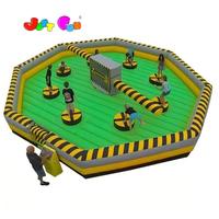 Jeux gonflables de sport de balayeuse de wipeout d'adulte de 5 podiums