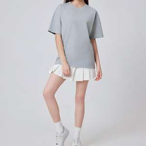 Camiseta Básica y Elegante de Cuello Redondo, Tejida, Cómoda, de Manga Corta, Poliéster/Algodón, Unisex, para Uso Diario, Informal, Deportiva - Product Image 2