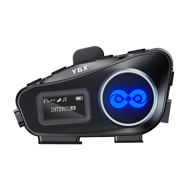 Y6X Motorcycle Bluetooth 5.1 Helmet Earphone IP56 Waterproof FM Radio Flashlight 4 Riders Intercom  1000m Music Sharing