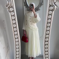 Ensemble jupe plissée ample et élégante à volants pour femme, collection Printemps 2026