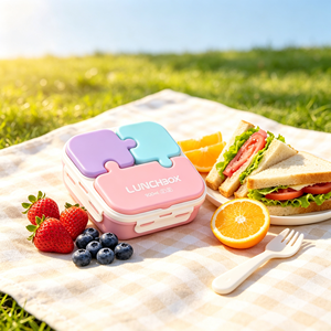 Puzzle Bento Box <span class=keywords><strong>contenitore</strong></span> per alimenti gioco di cibo per bambini - Product Image 5