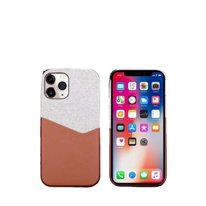 Sang trọng cao cấp <span class=keywords><strong>PU</strong></span> thẻ da ví điện thoại Trường hợp với độ tương phản thiết kế màu sắc phong cách chủ và bảo vệ cho <span class=keywords><strong>iPhone</strong></span> 16 - Product Image 1