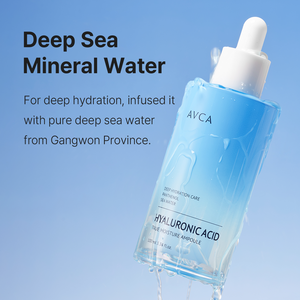 Sérum à l'acide hyaluronique coréen AVCA 100 ml 8 types de HA hydratation intense avec panthénol eau de mer profonde pour l'hydratation du visage - Product Image 4
