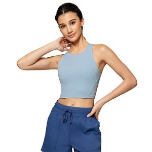 Soutien-gorge de sport dos nageur à col montant avec logo personnalisé, rembourré, sensation seconde peau, pour entraînement, fitness et <span class=keywords><strong>yoga</strong></span>, haut de <span class=keywords><strong>yoga</strong></span> - Product Image 6