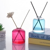 Diffuseur de parfum en verre rose clair imprimé à l'écran, design unique Ru Star, cylindre de 200 ml et 250 ml, pour la décoration de la maison