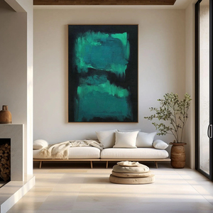Dark blue abstract Wall Arts Large Canvas Hand painted <b>Framed</b> Oil <b>Painting</b> Indoor home decor gift <b>for</b> housewarming - Product Image 3