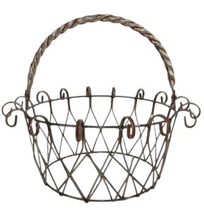 Panier à oeufs en fil métallique avec poignées Vente en gros Meilleure vente Collection d'œufs Panier de rangement haut de gamme style vintage campagnard - Product Image 1