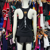 Débardeur d'entraînement de cheerleading Allstar à faible MOQ, conception personnalisée, impression par sublimation/strass, gilet de studio de danse