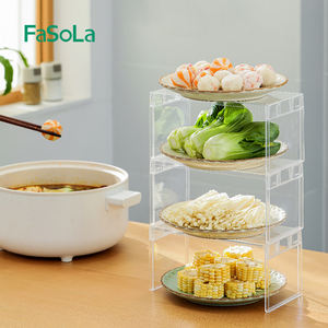 Portaoggetti per frigorifero FaSoLa scaffali in plastica <span class=keywords><strong>trasparente</strong></span> espositore per alimenti scaffale impilabile per spezie da <span class=keywords><strong>cucina</strong></span> - Product Image 3