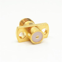 Conector RF SMA Hembra de Latón Personalizado con Montaje de Brida de 2 Orificios, Tipo Jack de 50 Ohmios
