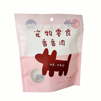 Sachet alimentaire pour animaux de compagnie imprimé sur mesure à trois soudures latérales, en matériau PA/PE avec fenêtre transparente, pochette sous vide pour l'emballage de friandises pour chiens et de viandes séchées