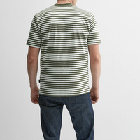 T-shirt en coton rayé pour homme, logo personnalisé, haute qualité, imprimé rayé de luxe, rayures kaki