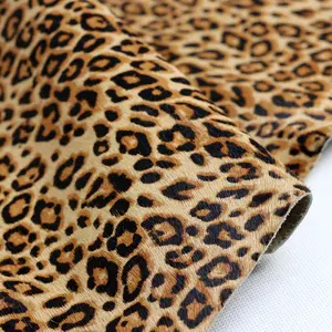 Stock prêt cuir véritable de peau de vache tanné doux imprimé léopard personnalisé pour la fabrication de chaussures