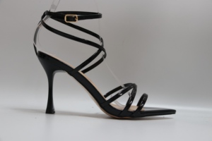 Scarpe Estive da Donna con Tacco a Spillo 2025, Sandali <span class=keywords><strong>Neri</strong></span> Sexy con Cinturini Argentati, Punta a Spillo, <span class=keywords><strong>Tacchi</strong></span> Alti da Cerimonia - Product Image 2