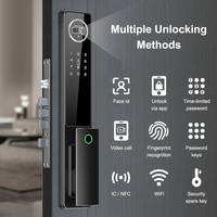 Cerradura Inteligente para Exteriores ESEYE 2026 Tuya con Reconocimiento Facial 3D, Huella Dactilar, Sin Llave, Videoportero, Impermeable, Compatible con Wi-Fi, Wood Cloud