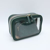 Trousse de maquillage transparente en PVC grande capacité avec fermeture éclair pour sac, organiseur de cosmétiques portable et polyvalent pour voyage, durable