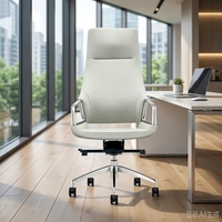 Chaise de bureau de direction personnalisée Via E831 en cuir PU, dossier haut, pivotante et inclinable, avec base en nylon de luxe et garantie de 3 ans