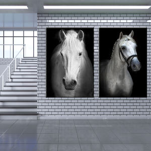 Impression numérique sur toile de <span class=keywords><strong>cheval</strong></span> <span class=keywords><strong>noir</strong></span> <span class=keywords><strong>et</strong></span> <span class=keywords><strong>blanc</strong></span>, art mural, décoration intérieure, panneaux d'images, affiche, salon - Product Image 1