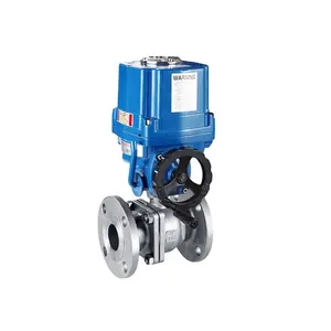 Automatic spring return ball valve with flange connection