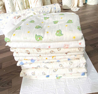 Vente en gros de textiles pour bébés, couverture en coton mousseline pour bébé, 70x140cm, double couche, douce, imprimée, logo personnalisé, 550 GSM, pour bébés