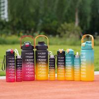 Ensemble de bouteilles d'eau sportives personnalisées 3-en-1 280ml 800ml 2000ml Bouteille de sport motivante OEM ODM