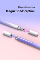 Stylet tactile personnalisé 2-en-1 avec pointe en fibre métallique et capuchon magnétique, compatible avec iPhone, iPad, tablette et autres appareils mobiles