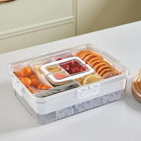 Boîte de rangement pour réfrigérateur en plastique de qualité alimentaire JX, récipient de portionnement portable, boîte de pique-nique pratique, hermétique, pour conserver la fraîcheur