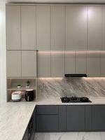 Haut de gamme italien Cusine peinture de luxe stratifié blanc complet moderne armoires de cuisine paquet plat
