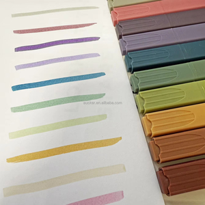 10pcs earthy cổ điển màu gel mực <span class=keywords><strong>Highlighter</strong></span> Bút Đánh Dấu thiết lập xiên bàn chải tip cảm ứng mềm cao su kết thúc cho journaling - Product Image 3