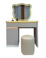 Table de toilette simple en MDF avec rangement, meuble de chevet pour la maison, mobilier de chambre à coucher moderne de luxe, coiffeuse éclairée pour maquillage