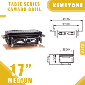 Kimstone 17.5 pouces <span class=keywords><strong>Kamado</strong></span> série de table Barbecue en céramique <span class=keywords><strong>Four</strong></span> <span class=keywords><strong>japonais</strong></span> Hibachi Grill - Product Image 3