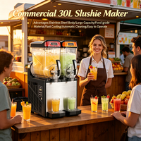 Machine à slush commerciale à double cuve 30L de qualité alimentaire pour les boissons froides, les magasins, la restauration et le commerce de détail
