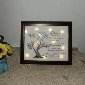 Regalo di grazia in legno Led Memorial Shadow Box 8x10 regali commemorativi per la famiglia e gli amici cornice per foto a Led per natale - Product Image 2