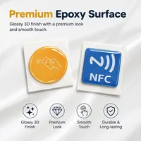 Mini-étiquette NFC en époxy pour réseaux sociaux, carte à puce RFID anti-métal pour contrôle d'accès