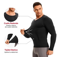 Chemises de compression de haute qualité pour hommes, hauts sculptants à manches longues, sous-vêtements amincissants pour le contrôle du ventre