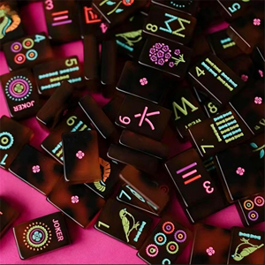 Nouvel ensemble de mahjong américain de luxe en acrylique série Turtle Joy 2026, 160 tuiles pour 4 joueurs, pliable, marque CH, pour adultes - Product Image 6