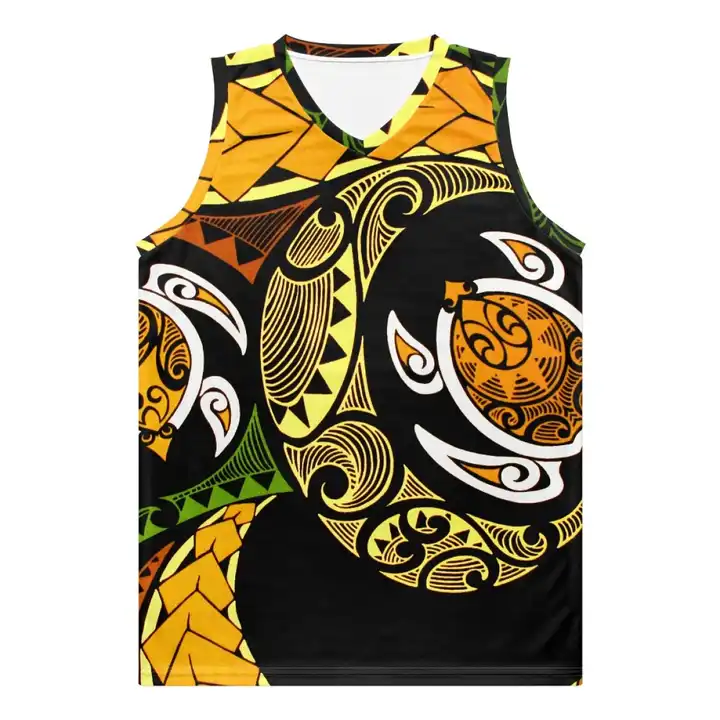 Source Custom Basketball Jersey Polynesia Tribal Turtle Print