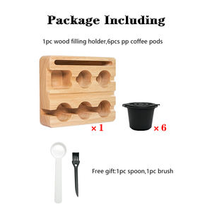1 ENSEMBLE Personnalisé 1 PIÈCE Outil de remplissage de café en bois facile à sceller et à ranger 6 PIÈCES Capsules rechargeables pour machines <span class=keywords><strong>Nespresso</strong></span> Original Line - Product Image 6