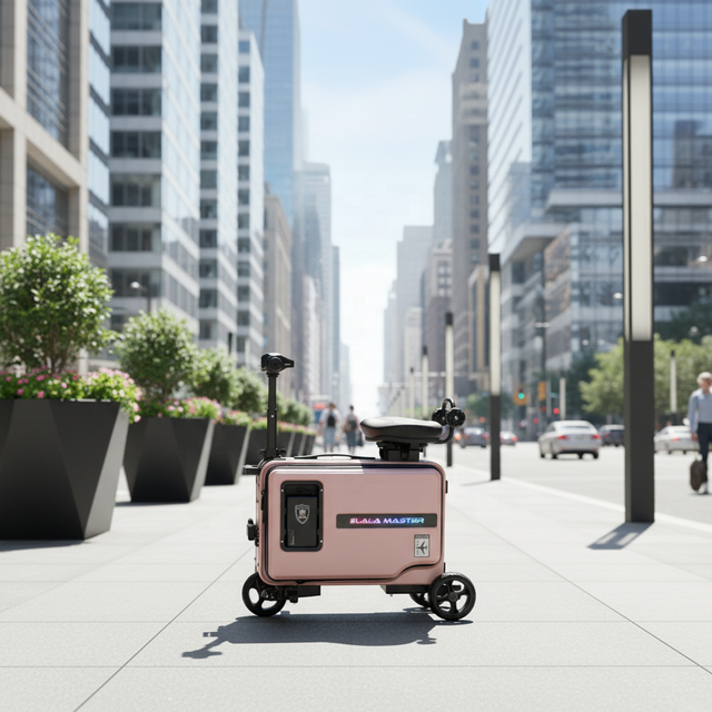 ELALA Smart Riding Electric Luggage with Power Bank Phone Charging Function for Travel Commute