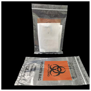 Sacs à déchets en plastique LDPE Biohazard avec joint ziplock pour l'élimination des objets tranchants médicaux étanches et anti-crevaison - Product Image 3