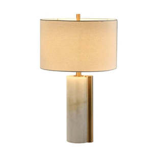 Modern Ceramic Table <b>Lamp</b> With Gold Accent E27 <b>LED</b> Bulb Switch Control For Bedroom Decor - Product Image 1
