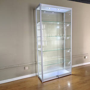 Vitrine murale en aluminium blanc <span class=keywords><strong>Fame</strong></span> Vitrine en verre pleine vision Vitrine pour <span class=keywords><strong>magasin</strong></span> de détail Vitrine en verre - Product Image 1