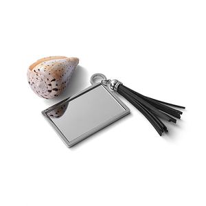 Personalized Name Silver <b>Rectangle</b> Metal Portable Single Sided Makeup <b>Mirror</b> with Tassel - Product Image 4
