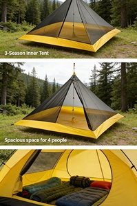 <span class=keywords><strong>Tente</strong></span> pyramidale professionnelle avec un grand conduit de cheminée pour accueillir de grands poêles à bois dans des conditions hivernales extrêmes - Product Image 5