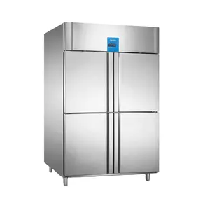 Enfriador vertical de 4 puertas para restaurante comercial de refrigeración estática de gran tamaño de lujo