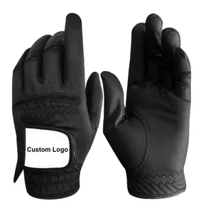 Logo personalizzato di fabbrica guanti da Golf neri/bianchi mano sinistra mano destra microfibra bianca per donne e uomini