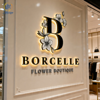 Enseigne lumineuse LED personnalisée avec logo 3D, lettres en relief rétroéclairées pour extérieur, enseigne de magasin, devanture de commerce, enseigne rétroéclairée