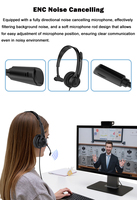 Casque téléphonique filaire mono-oreille de qualité supérieure avec microphone à réduction de bruit ENC pour centre d'appels