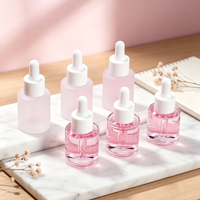 Flacon d'essence liquide de 30 ml, flacon cylindrique à épaule plate, flacon liquide en verre de 20 ml, huiles essentielles emballées, flacons vides.